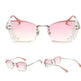 Fashion Trendy Classy Frameless Crystal Sunglasses Women Shades Rimless Rhinestone Sun Glasses Female diamonds Party Eyewear - EX-STOCK CANADA