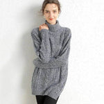 Oversize Knitted Mini turtleneck sweater dress Tunic sweater - EX-STOCK Canada