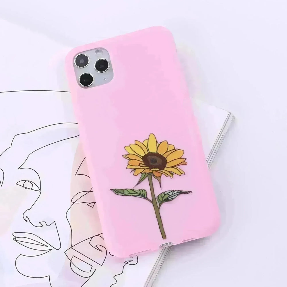 Floral Printed Liquid Silicone mobile phone case Unisex - EX-STOCK CANADA