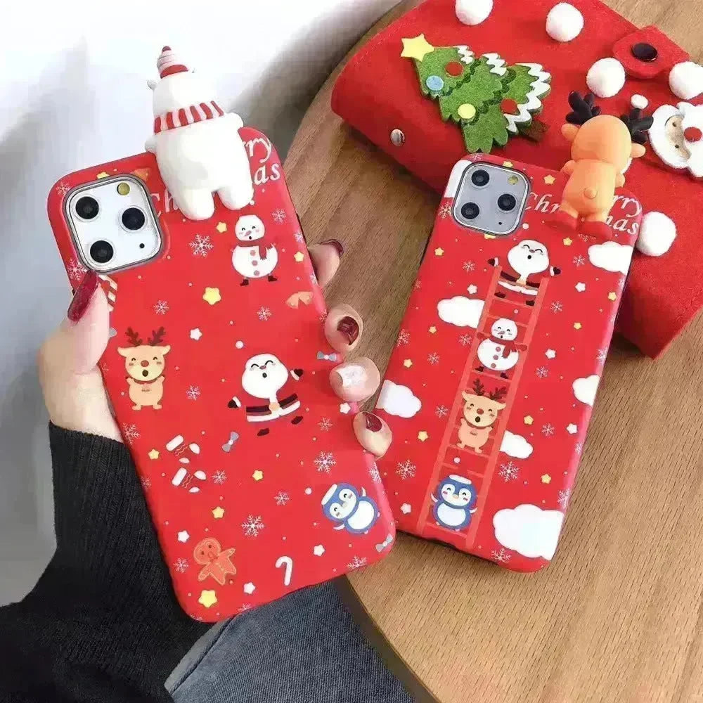 Merry Snowflakes Santa Deer Christmas-themed phone case - EX-STOCK CANADA