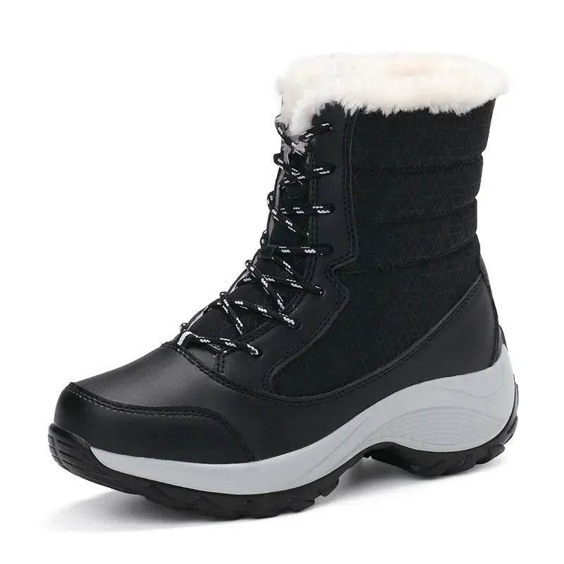 Winter Snow Boots Female High Ankle Waterproof Ladies Cotton Shoes Boots Plus Velvet Shoes - EX-STOCK Canada