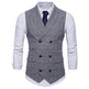 Men's Slim Fit Business Waistcoat – Double Breasted Suit Vest grey