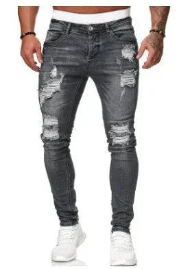 Slim fit Ripped Straight leg denim Jean Pant trousers for men - EX-STOCK CANADA