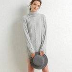 Oversize Knitted Mini turtleneck sweater dress Tunic sweater - EX-STOCK Canada