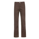 Brown High Waist Stretch Bootcut Jeans Women Casual Pants - EX-STOCK Canada