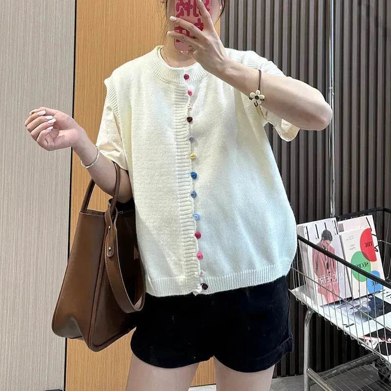 Women Sleeveless Button down Knitted Sweater Vest Cardigan - EX-STOCK Canada