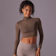 Quick Drying Gym Slim Fit Mesh Turtleneck Long Sleeve Workout Crop Top - EX-STOCK Canada