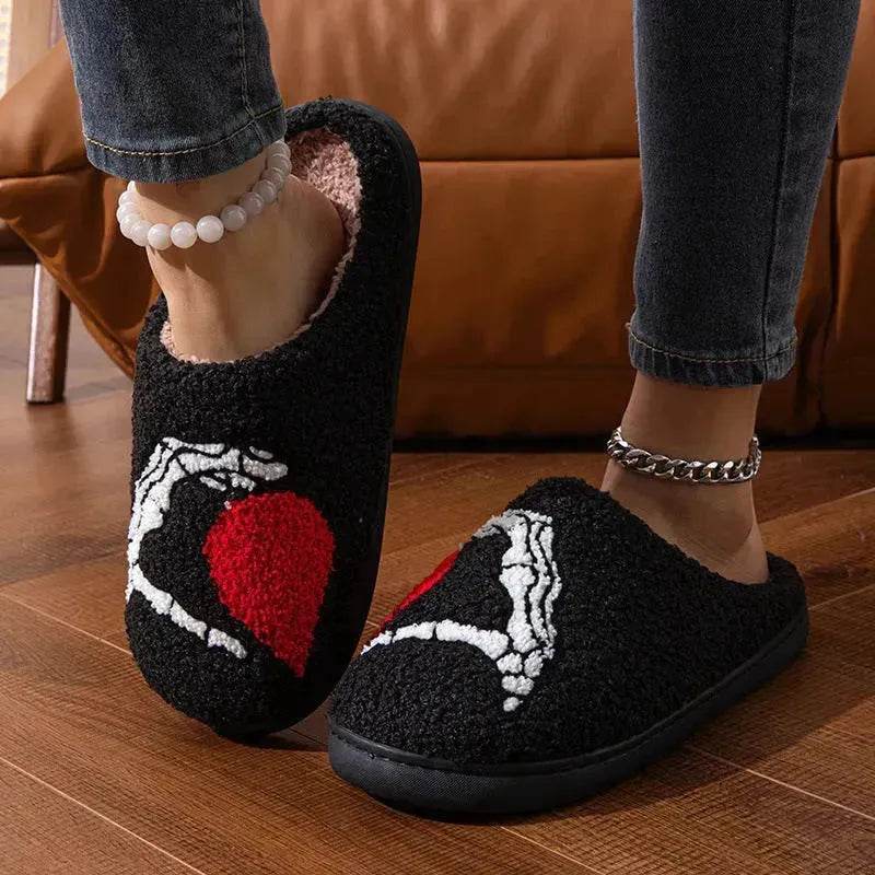 Love Black Hand Home Thickened Cotton Slippers - EX-STOCK Canada