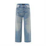 American Retro Wash Gradient Spray Painting Denim Trousers Men Jeans - EX-STOCK Canada