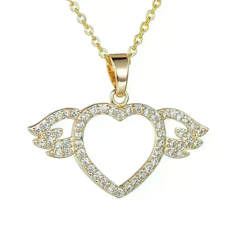 Women Fashion Angel love pendant Necklace Gold Silver - EX-STOCK CANADA