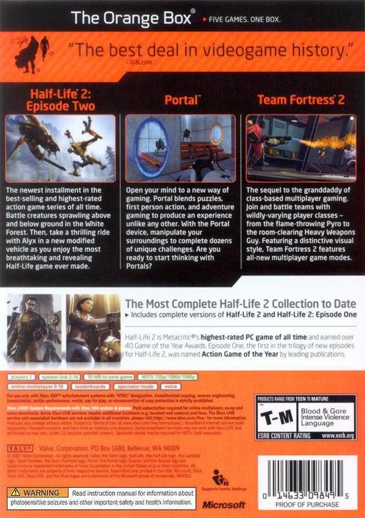 LA BOÎTE ORANGE AVEC HALF-LIFE 2 ÉPISODE 2 & TEAM FORTRESS 2 
