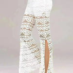 Summer Women Elegant Patchwork Sheer Pants Sexy Lace Trouser Pantalon Party Clubwear - EX-STOCK CANADA