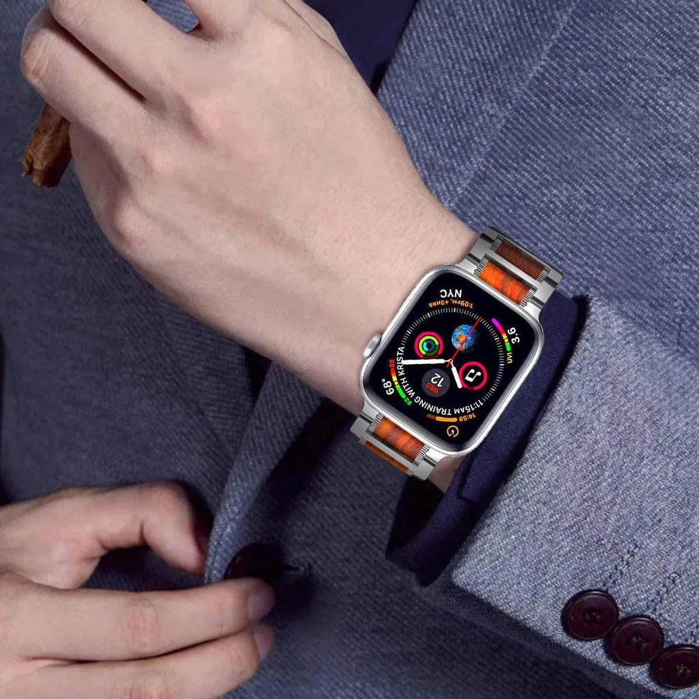 Creative Stainless Steel Sandalwood Watch Strap - EX-STOCK Canada