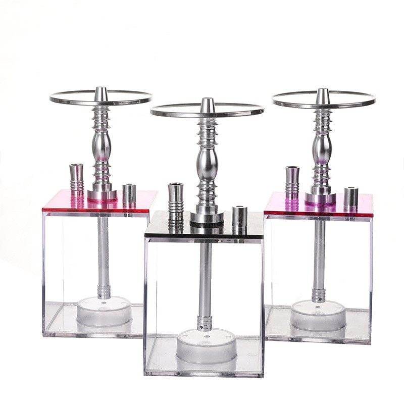 Arabic hookah with light full set of acrylic LED square pot - EX-STOCK Canada