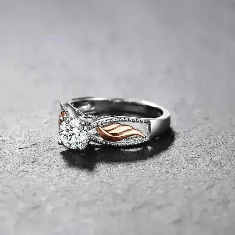 Fashion Electroplated Angel Wings Gold Crystal Women Ring - EX-STOCK CANADA