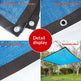 Blue Outdoor Shade Net with Grommets, 2 m × 2 m to 6 m × 8 m