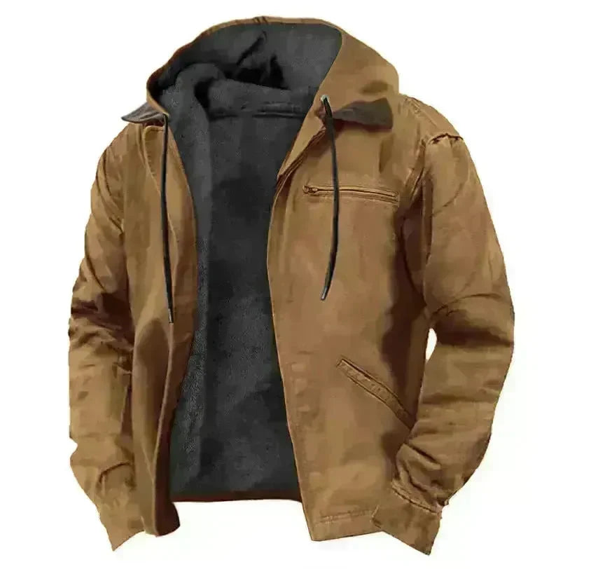 Multi-Color Digital Printing Hooded Sweater Brown Lining Cotton-padded Jacket - EX-STOCK CANADA