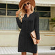 Autumn Winter Slim fit Twisted Split Mini Knitted Wool Sweater Dress - EX-STOCK Canada