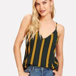 Casual Double V Neck Striped summer Top Spaghetti Strap Summer Multicolor Backless Tops - EX-STOCK CANADA