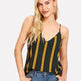 Casual Double V Neck Striped summer Top Spaghetti Strap Summer Multicolor Backless Tops - EX-STOCK CANADA