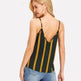 Casual Double V Neck Striped summer Top Spaghetti Strap Summer Multicolor Backless Tops - EX-STOCK CANADA