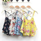 Women Summer Strap Floral Print Chiffon Blouse Tops Retro Floral Cross-Shoulder Shirts Sleeveless T - EX-STOCK CANADA