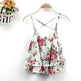 Women Summer Strap Floral Print Chiffon Blouse Tops Retro Floral Cross-Shoulder Shirts Sleeveless T - EX-STOCK CANADA