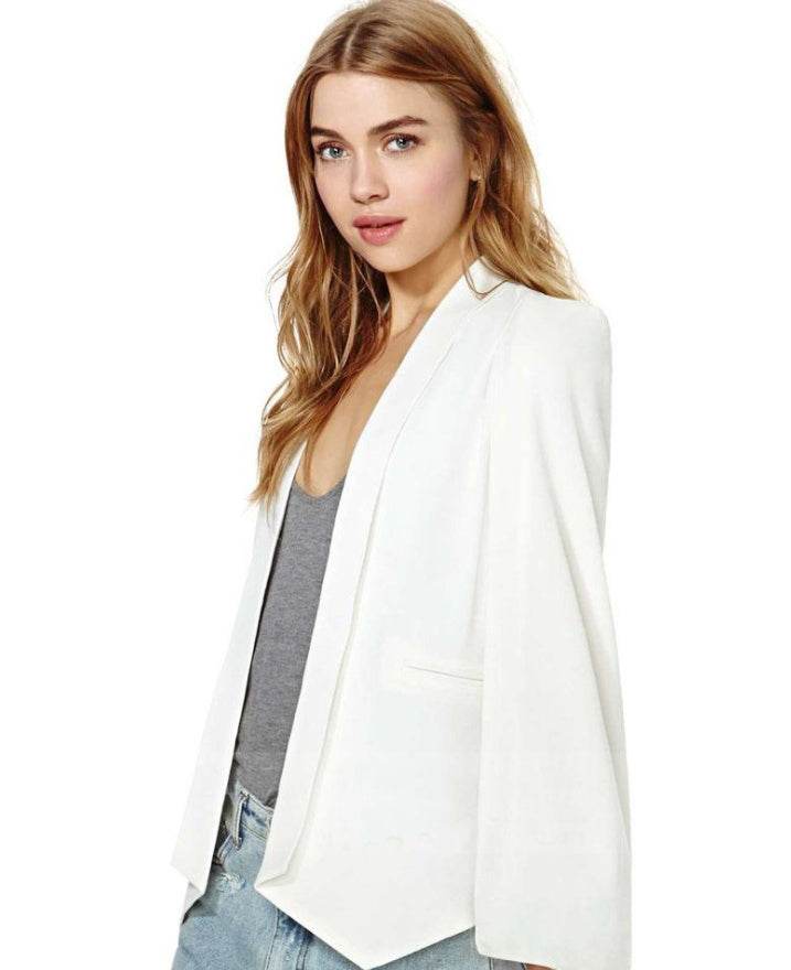 New Ladies Women Long Sleeve Lapel Cape Poncho Office Jacket Cloak Blazer Suit Coat KR2 - EX-STOCK Canada
