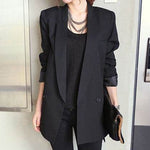 Solid Long Style Black Women Jacket and Blazer Female Notched Collar Asymmetrical Chic Ladies Blazers feminino - EX-STOCK Canada