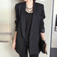 Solid Long Style Black Women Jacket and Blazer Female Notched Collar Asymmetrical Chic Ladies Blazers feminino - EX-STOCK Canada