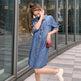 Casual Short sleeve Loose denim dress - EX-STOCK Canada