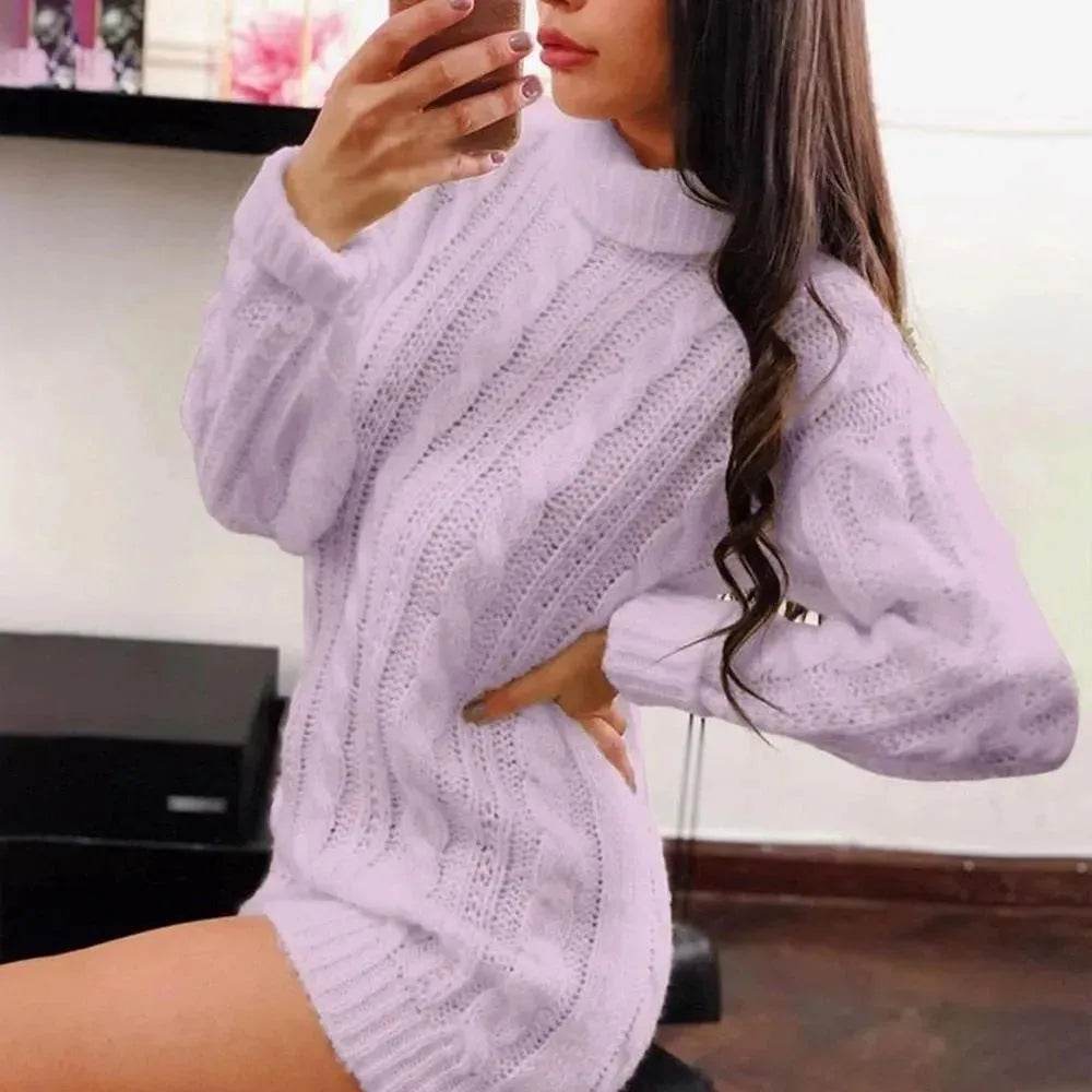 Ladies Casual Autumn Winter Oversized Mini sweater dress - EX-STOCK Canada