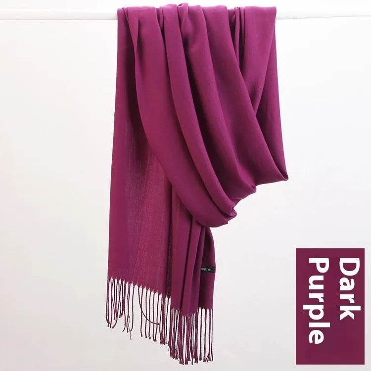 Pure Color Warm Keeping Scarf All-match Cashmere Shawl - EX-STOCK Canada