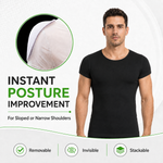 Men's Invisible Shoulder Pad Fake Chest T-Shirt – Removable Muscle Pad (S–XL) 