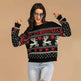 Christmas fawn Antics Reindeer Black pullover sweater - EX-STOCK Canada