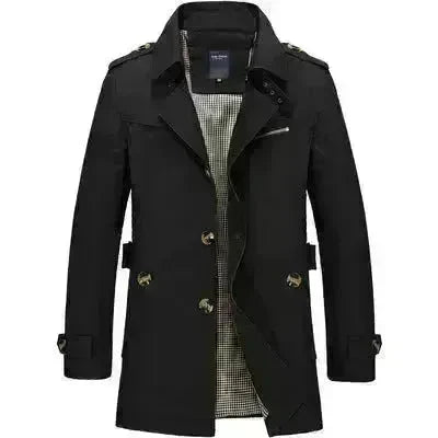 Men's casual jacket mid-length trench coat - EX-STOCK CANADA