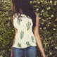 Summer Halter neck blouse top  Cactus Print Women - EX-STOCK CANADA