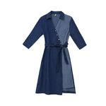 Casual Fashion Slim denim Wrap dress - EX-STOCK CANADA