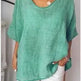 Spring Summer Loose Short Sleeves cotton linen blouse top Women Summer Tops - EX-STOCK CANADA