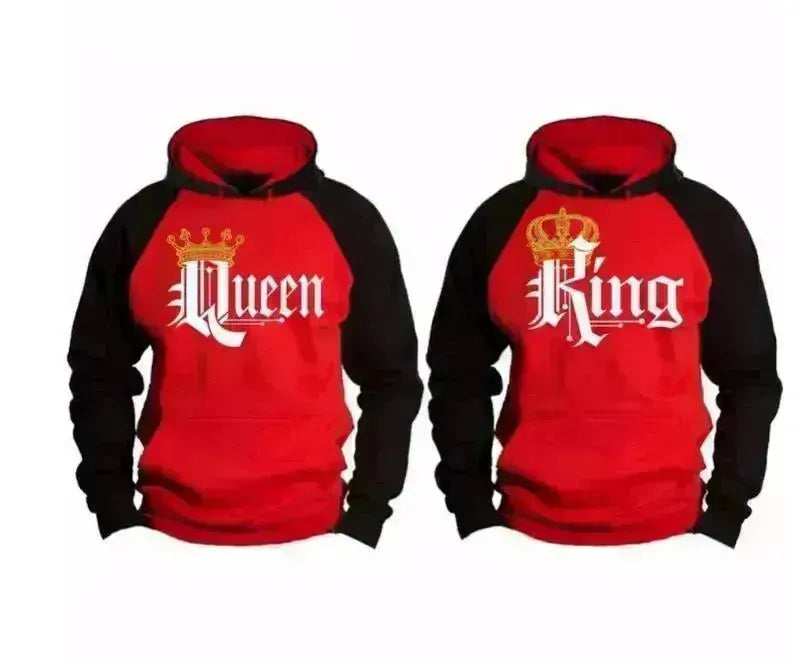 Donne Re Queen King e Queen Crown Couple Coin Color Block Sweatshirt
