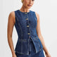 Ensemble pour femmes décontracté en denim sans manches 