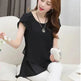 New Spring Summer Women Chiffon Loose Blouse  top O-Neck Short sleeve Plus size - EX-STOCK CANADA