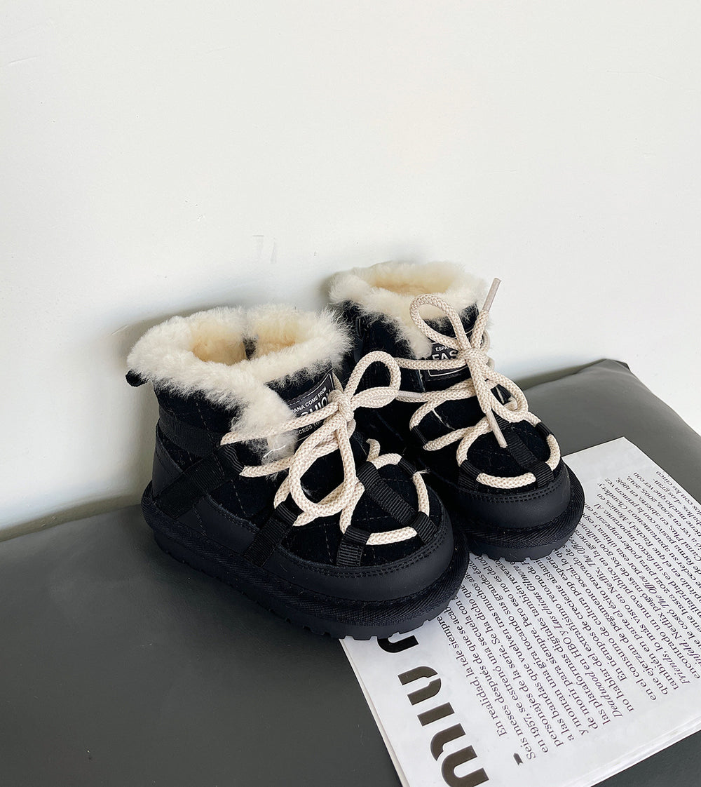 Boys' Fleece-Lined Toddler Ankle Boots Black