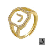 Fashion Micro Inlaid Zircon Arab Letters Ring for women - EX-STOCK CANADA