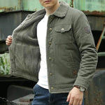 Men's Cotton Jacket Plus Velvet Thickening Outwear Winter Coat Clothing - EX-STOCK Canada
