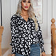 Leopard Print Lantern Sleeve Blouse Shirt top for Women - EX-STOCK Canada
