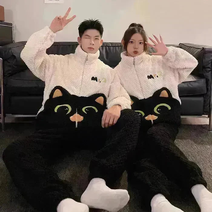 Fashion Casual Embossed Velvet Couple Pajamas - EX-STOCK CANADA