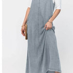 New Suspender Leisure Denim mum loose long Dress - EX-STOCK Canada