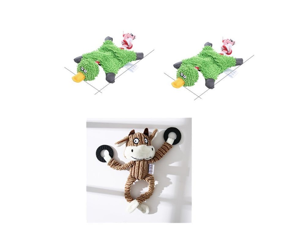 Pet Toy Donkey Shape Corduroy Chew Toy For Dogs Puppy Squeaker Squeaky Plush Bone Molar Dog Toy Pet Training Dog EX-STOCK Canada 