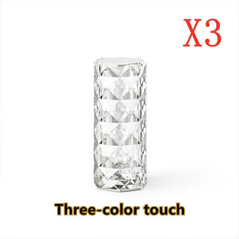Nordic Crystal Lamp USB Table Lamps Bedroom Touch Dimming Atmosphere Diamond Night Light Rose Projector Lamp Decor - EX-STOCK CANADA
